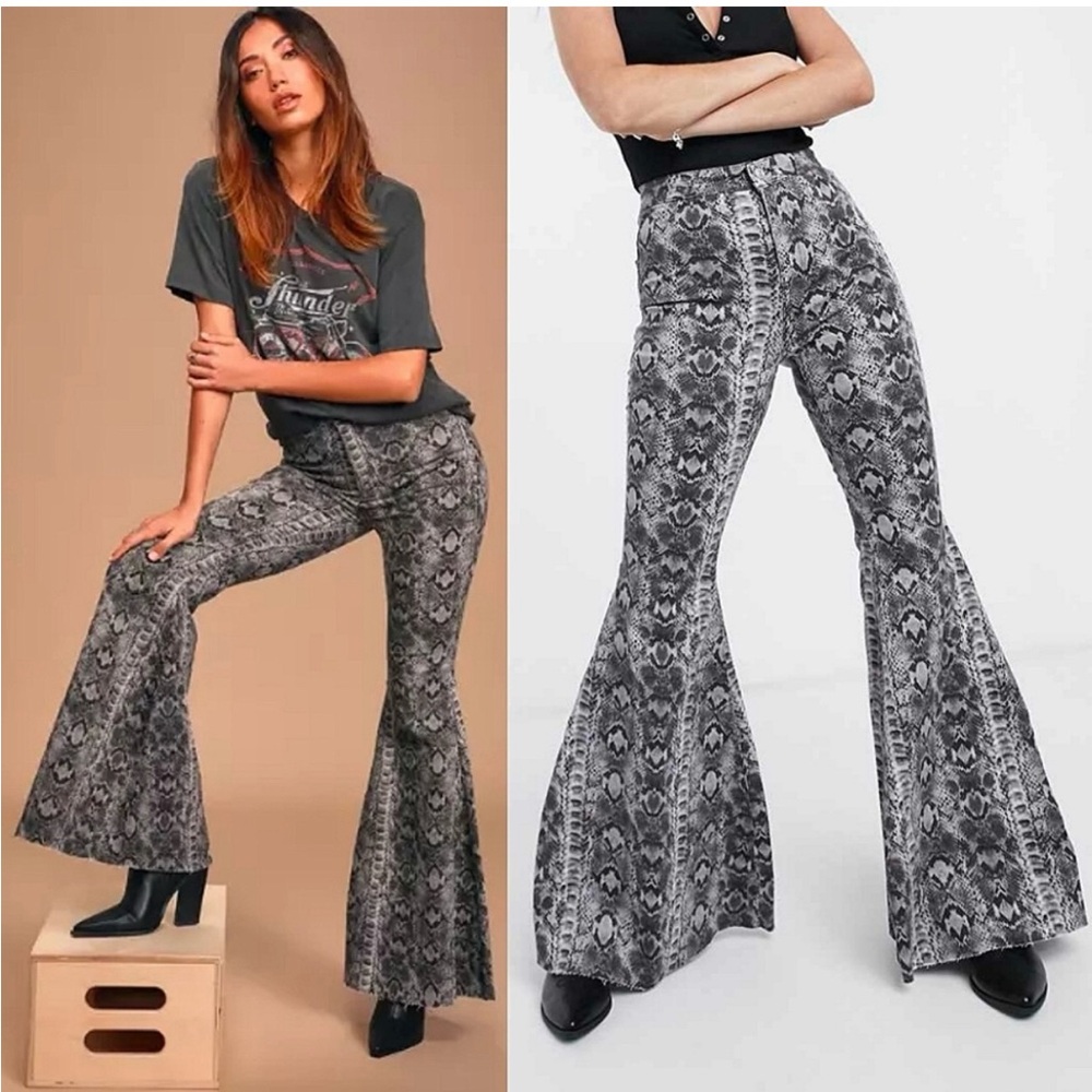 We the free size 27 flare snake skin jeans